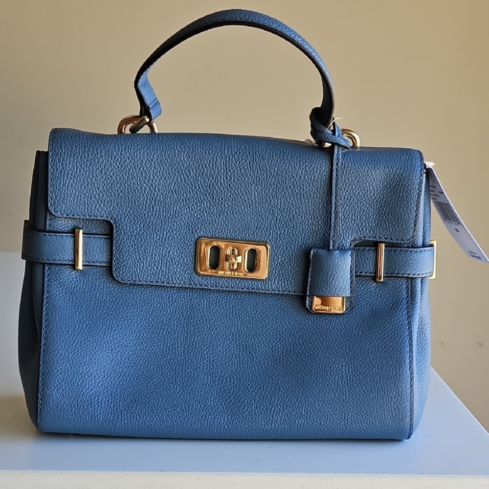 Michael Kors Blue Pebbled Leather Handbag